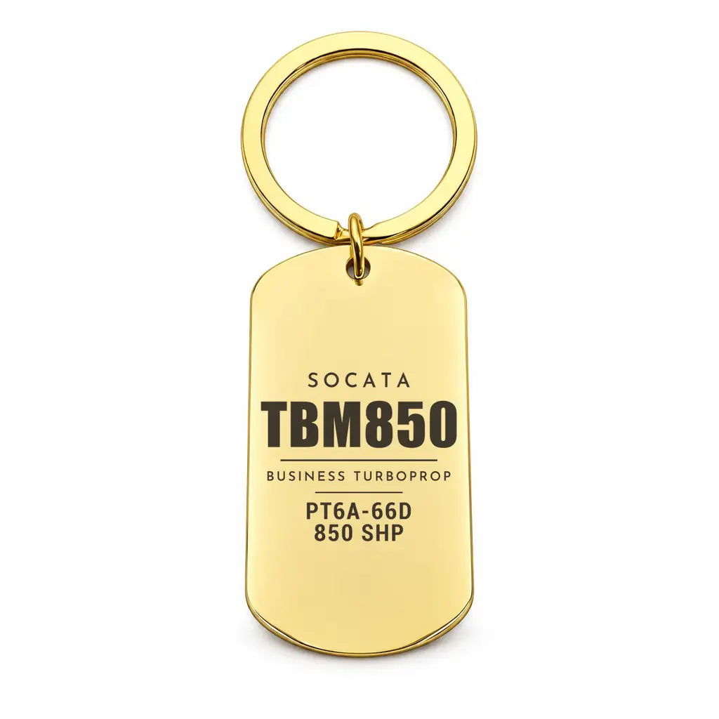 Socata TBM 850 - Key Chain - Tag - Gold