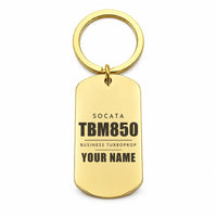 Thumbnail for Socata TBM 850 - Key Chain - Tag + Name - Gold