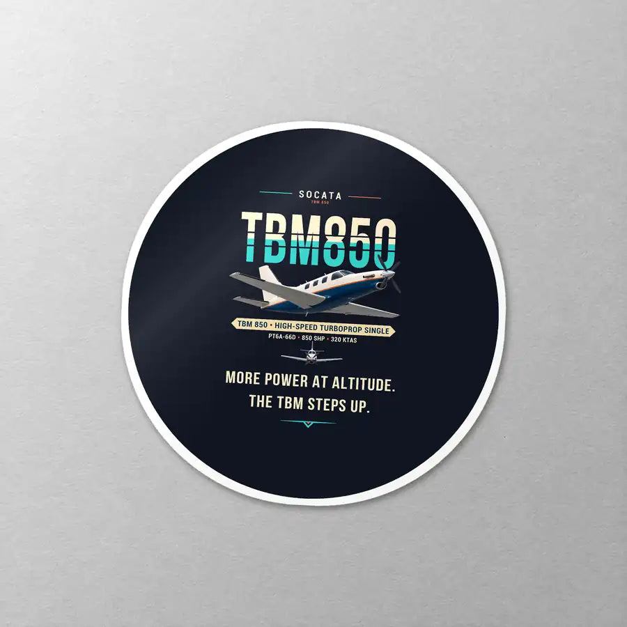 Socata TBM 850 - Original - Circle Sticker - Close-up