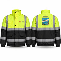 Thumbnail for Socata TBM 850 Reflective Winter Jackets - Poster - Fluorescent Yellow & Navy