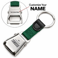 Thumbnail for Socata TBM 850 - Seat Belt Key Chain - Heritage + Name - Green