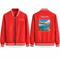 Thumbnail for Socata TBM 850 Stylish Jackets - Baseball Collar - Poster - Red