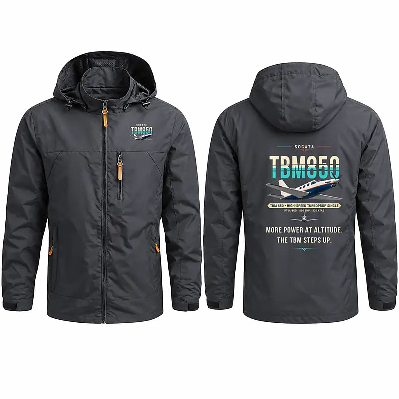 Socata TBM 850 Stylish Jackets - Hooded Windbreaker - Original - Charcoal