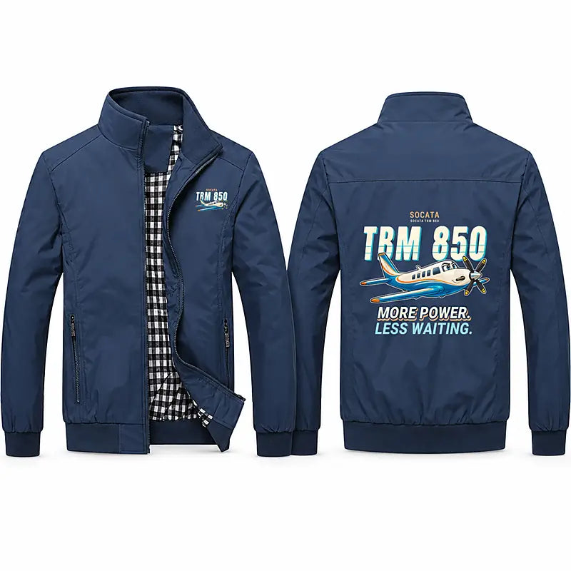 Socata TBM 850 Stylish Jackets - Stand Collar - Cartoon - Navy Blue