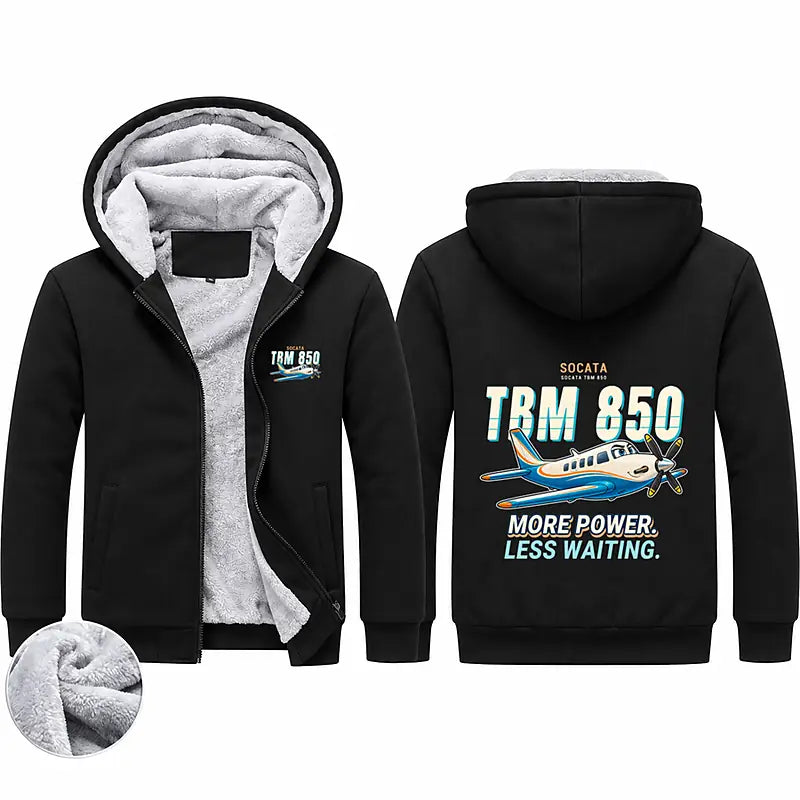 Socata TBM 850 Zipped Sweatshirts - Cartoon - Black
