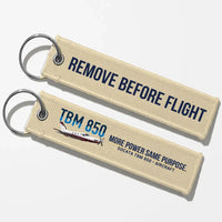 Thumbnail for Socata TBM 850 Aviator Key Chains - Beige - Remove Before Flight