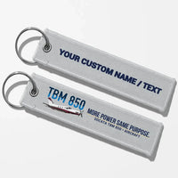 Thumbnail for Socata TBM 850 Aviator Key Chains - Light Gray - Personalized
