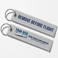 Thumbnail for Socata TBM 850 Aviator Key Chains - Light Gray - Remove Before Flight