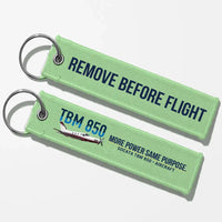 Thumbnail for Socata TBM 850 Aviator Key Chains - Light Green - Remove Before Flight