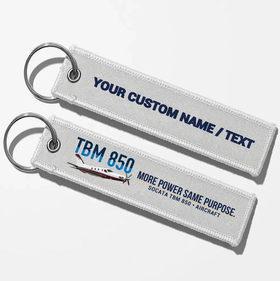 Socata TBM 850 Aviator Key Chains - White - Personalized
