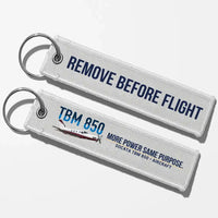 Thumbnail for Socata TBM 850 Aviator Key Chains - White - Remove Before Flight