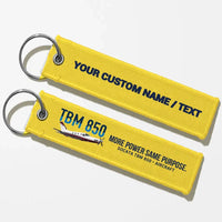 Thumbnail for Socata TBM 850 Aviator Key Chains - Yellow - Personalized
