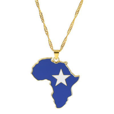Somalia Map Flag Necklace