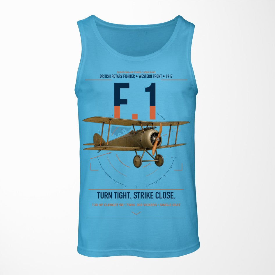 Sopwith Camel F.1 design on sky blue tank top