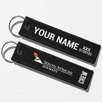 Thumbnail for South African Airways Crew & Staff Tag Key Chains - Black - Crew + Name