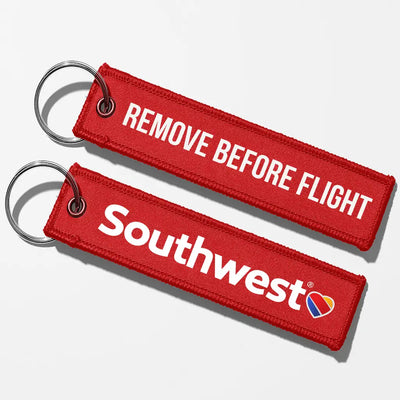 Southwest Airlines Crew & Staff Tag Key Chains - Red - Remove Before Flight