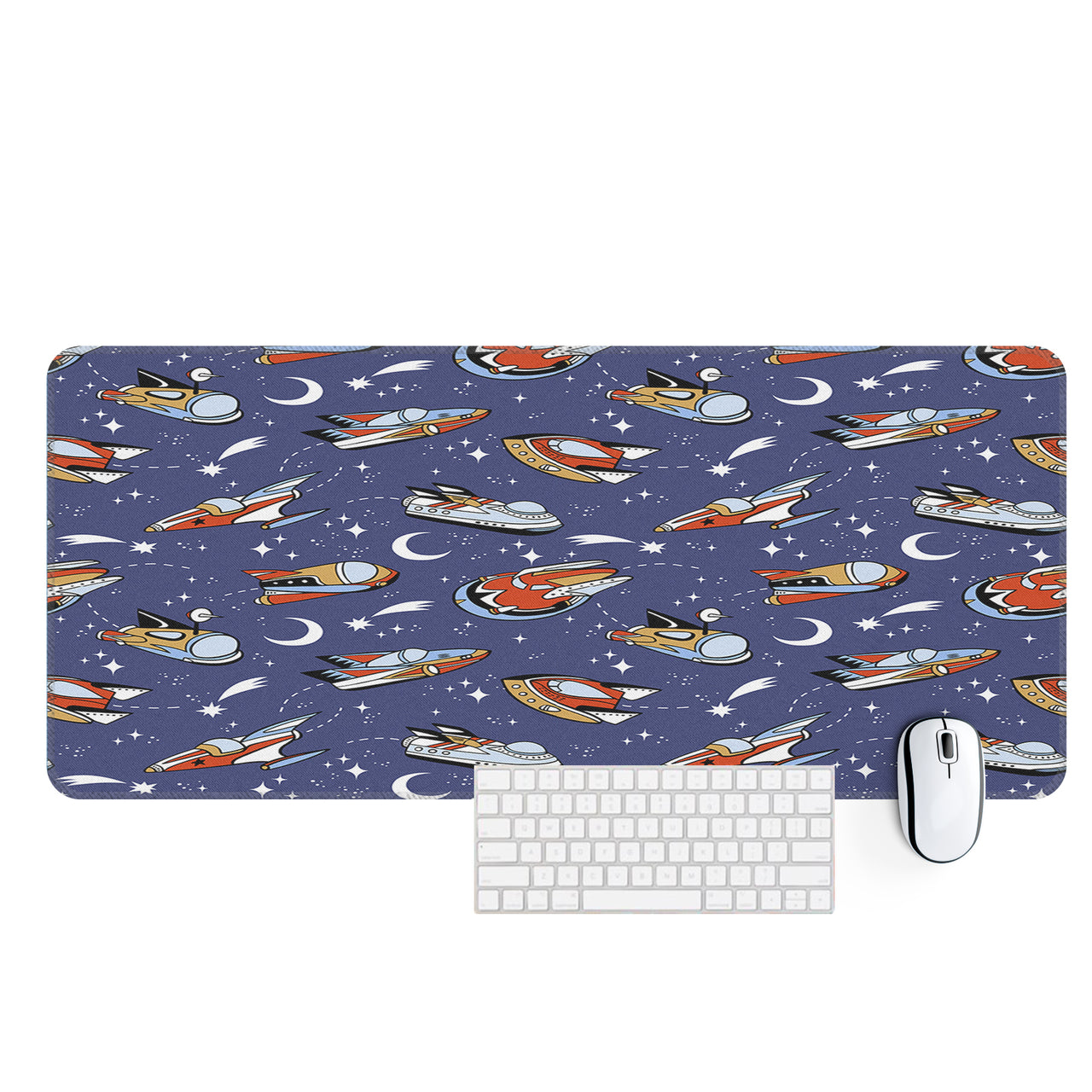 Spaceship & Stars Designed Desk Mats