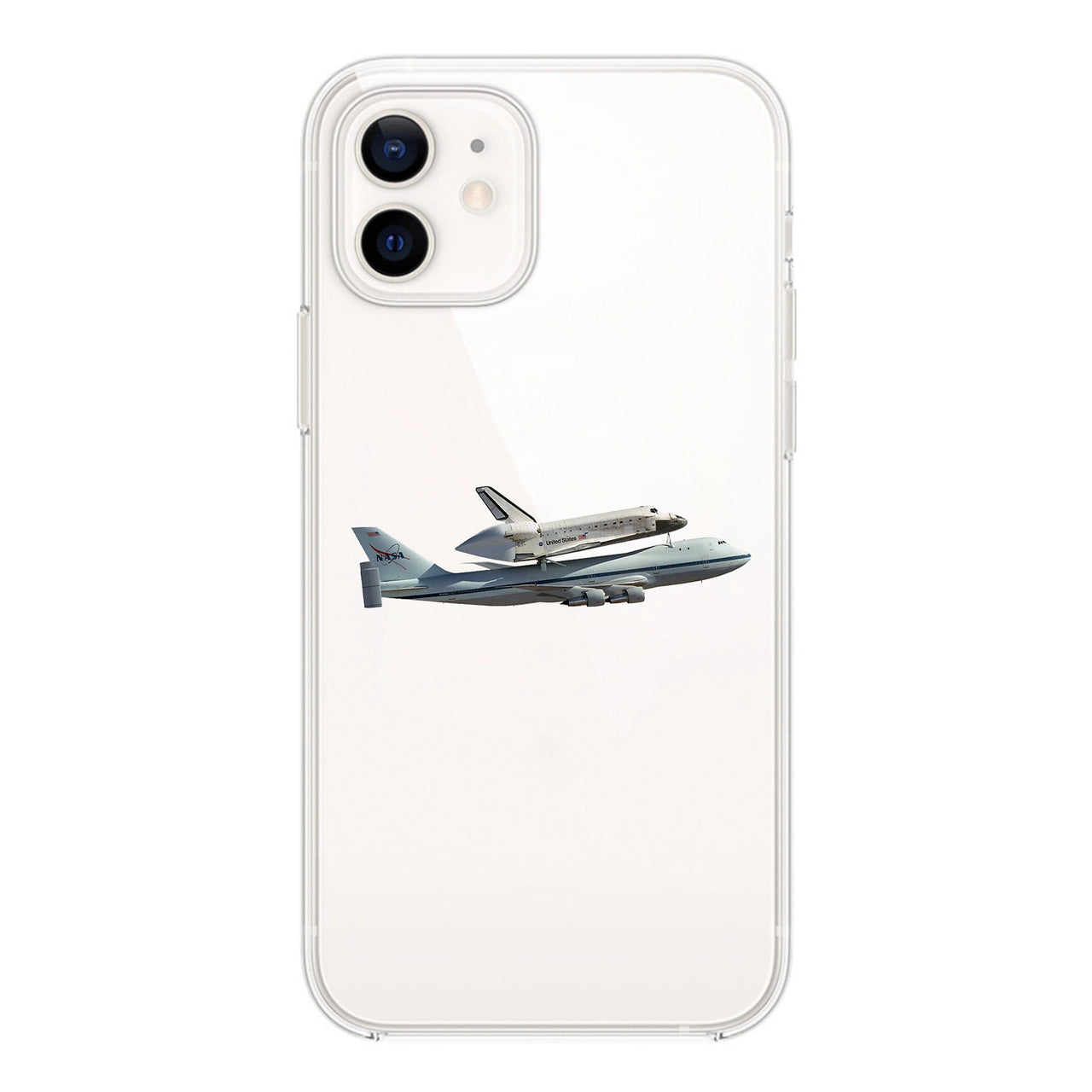 Space shuttle on 747 Designed Transparent Silicone iPhone Cases