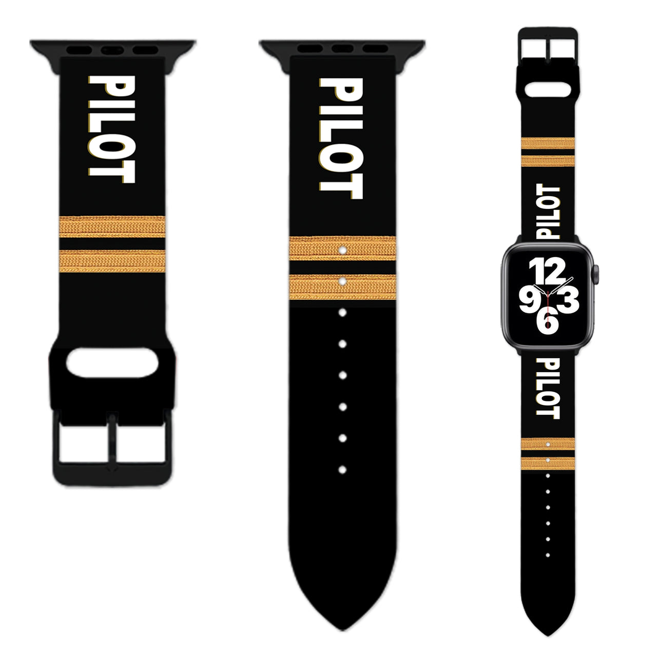Special Edition Pilot & Stripes Designed Soft Silicone Apple Watch Bands