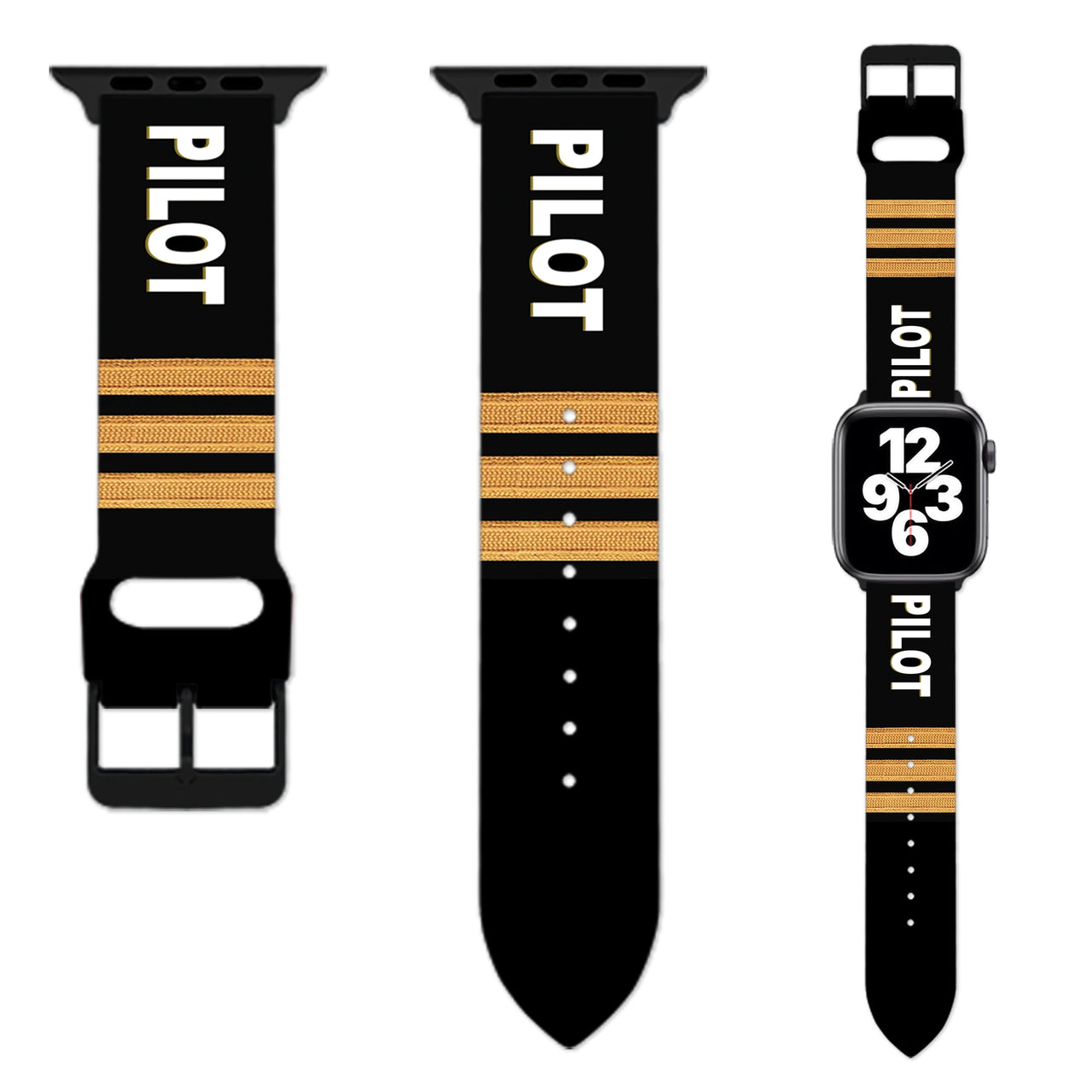 Special Edition Pilot & Stripes Designed Soft Silicone Apple Watch Bands