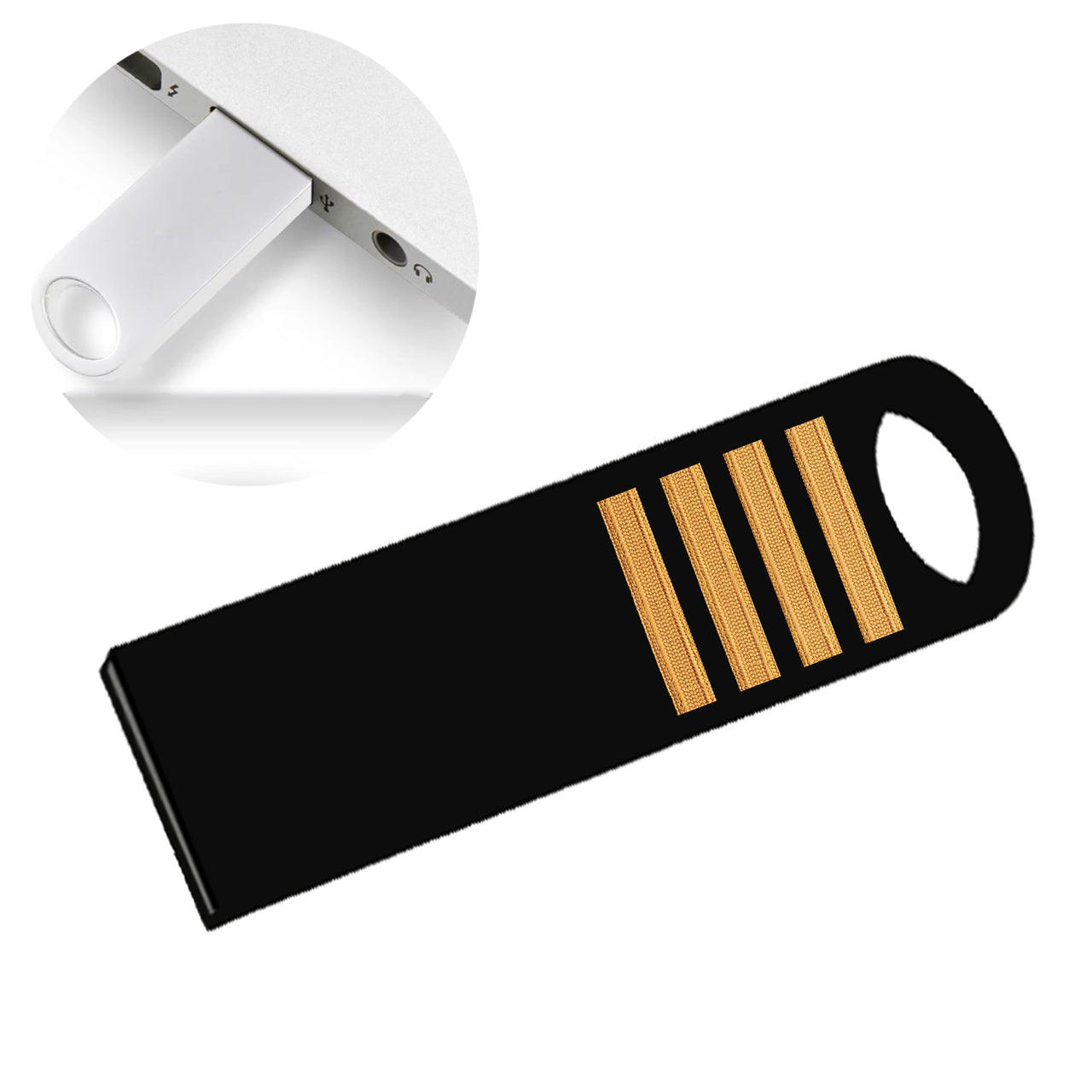 Special Golden Epaulettes (4,3,2 Lines) Designed Waterproof USB Devices