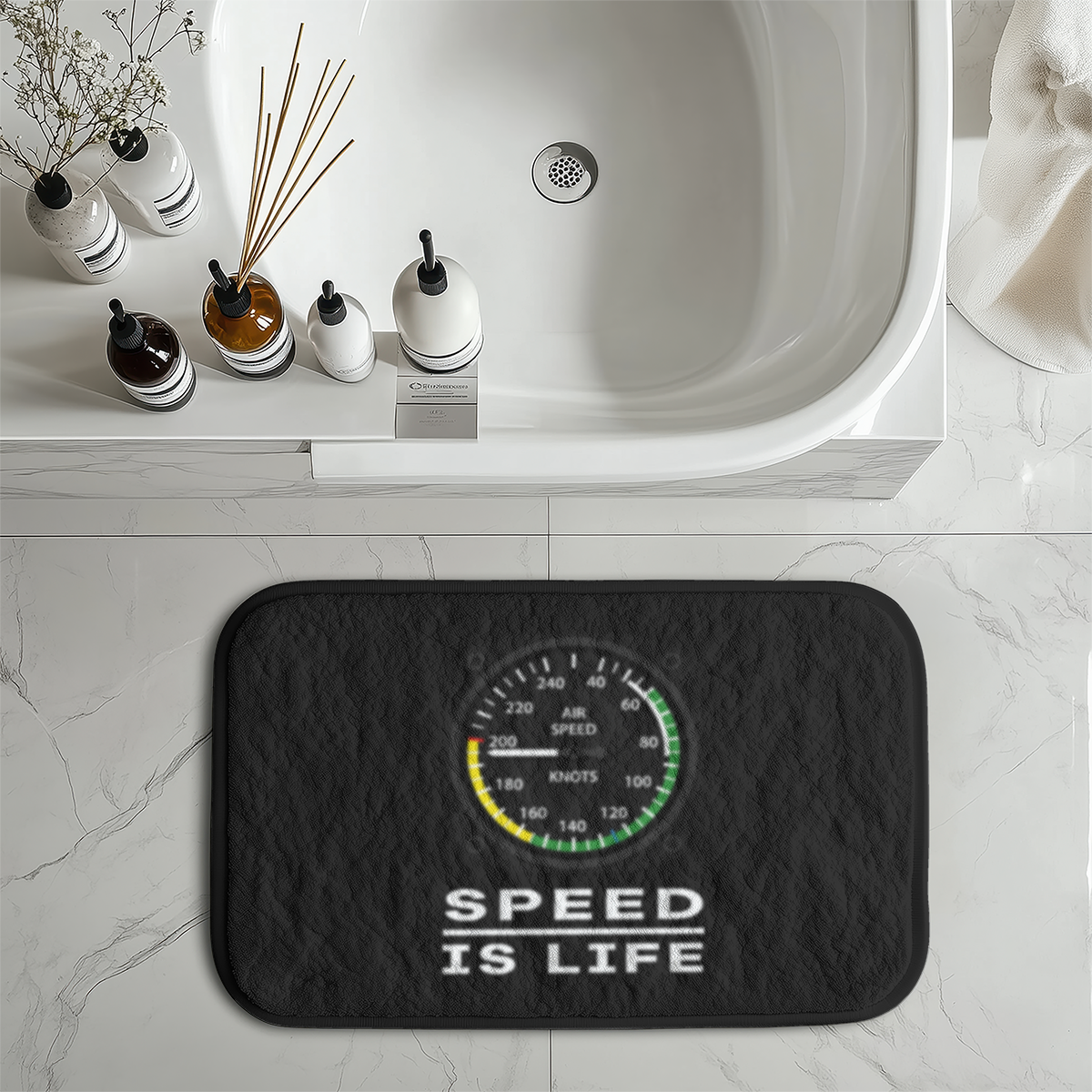 Speed Is Life Designed Bath Mats
