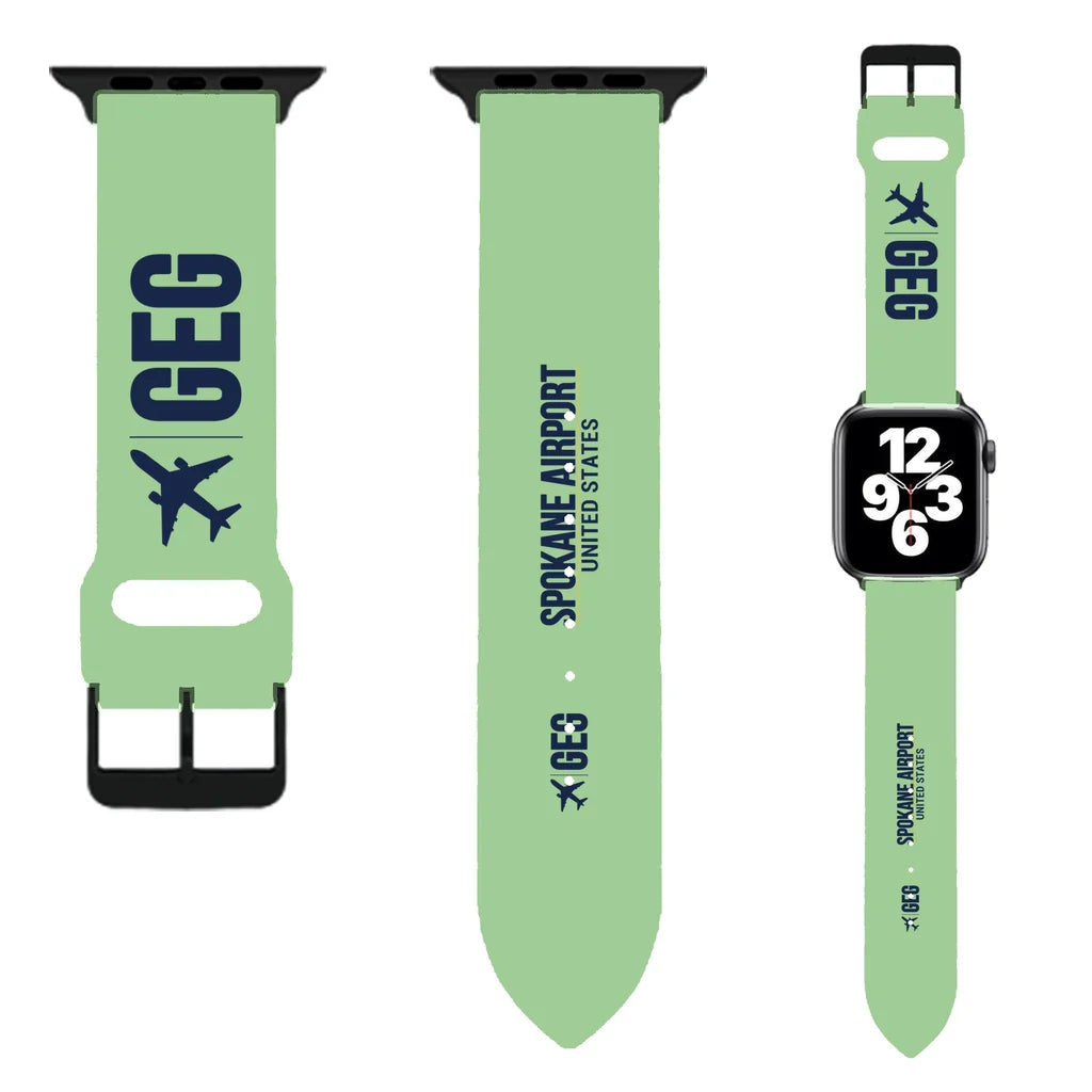 WBV6 | Spokane International Airport GEG | Light Green (Metal Buckle)