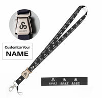 Thumbnail for Spring Airlines seat belt lanyard - black with name