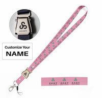 Thumbnail for Spring Airlines seat belt lanyard - pink with name