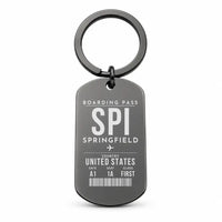 Thumbnail for Springfield Abraham Lincoln Capital Airport SPI - Key Chain - Boarding Pass Style - Black
