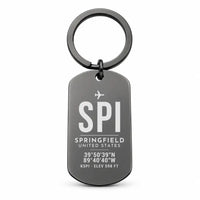 Thumbnail for Springfield Abraham Lincoln Capital Airport SPI - Key Chain - Original Design - Black