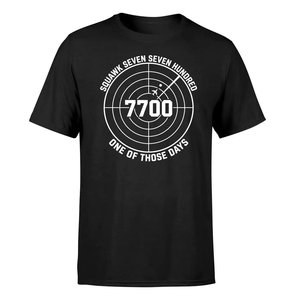 Squawk 7700 design on black single side