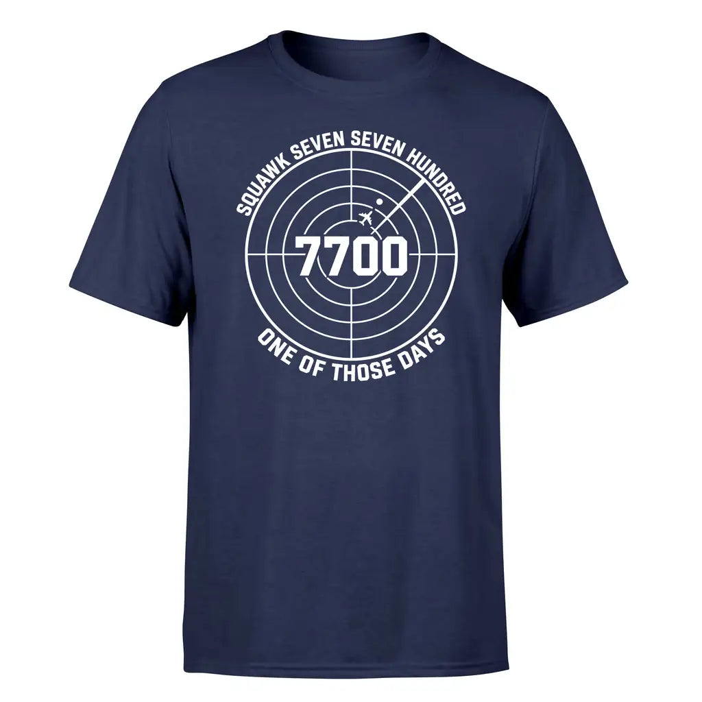 Squawk 7700 design on navy blue single side