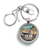 Thumbnail for Stampe SV.4B - 3D + Name - Circle Key Chain - Full Print