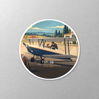 Thumbnail for Stampe SV.4B - 3D + Name - Circle Sticker - Close-up
