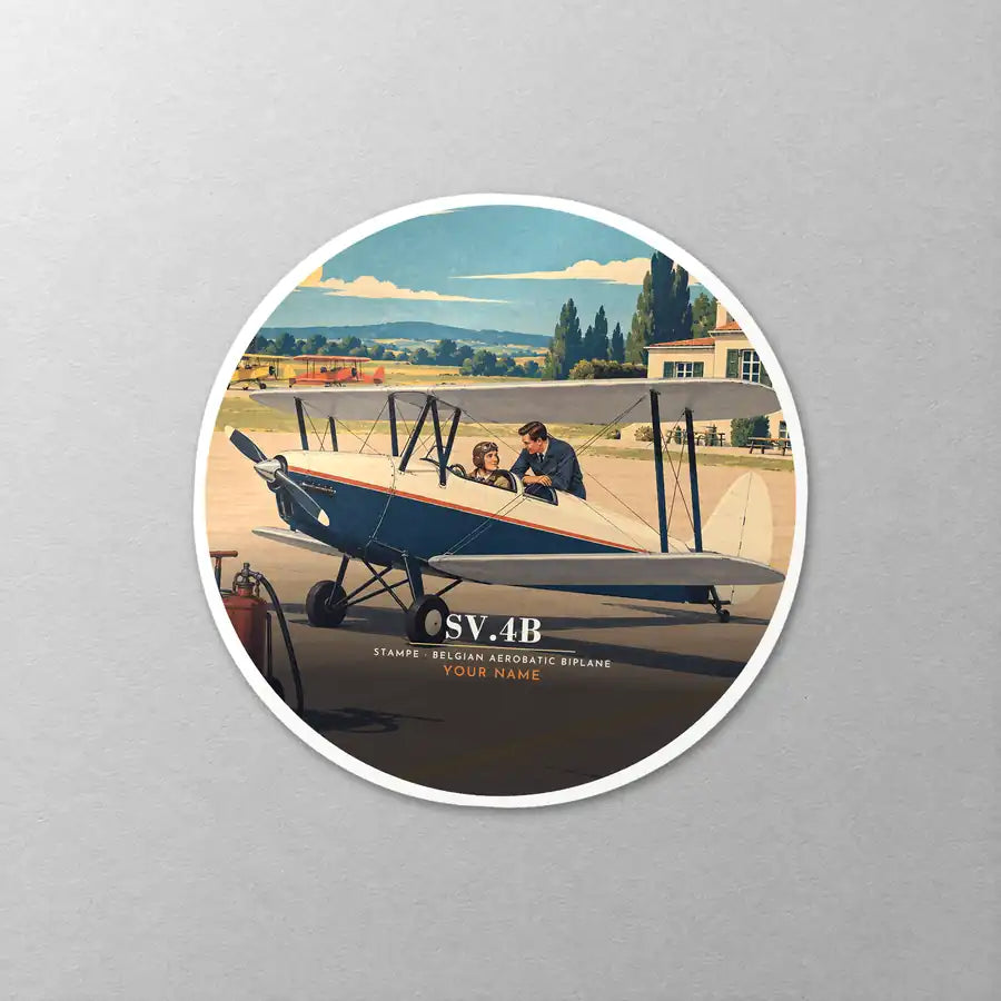 Stampe SV.4B - 3D + Name - Circle Sticker - Close-up