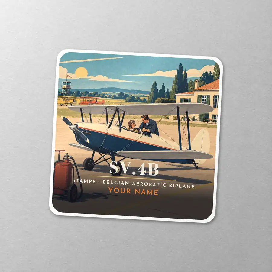 Stampe SV.4B - 3D + Name - Square Sticker - Close-up