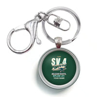 Thumbnail for Stampe SV.4B - Cartoon + Name - Circle Key Chain - Dark Green