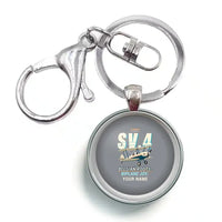 Thumbnail for Stampe SV.4B - Cartoon + Name - Circle Key Chain - Gray
