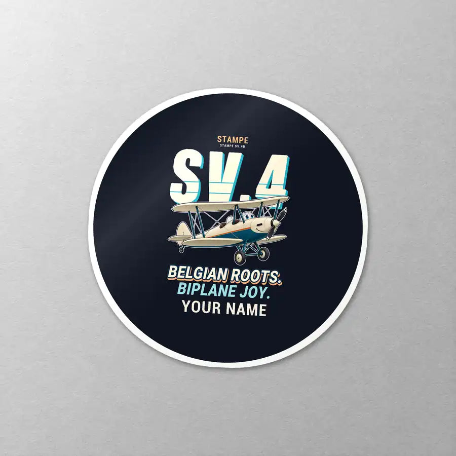 Stampe SV.4B - Cartoon + Name - Circle Sticker - Close-up