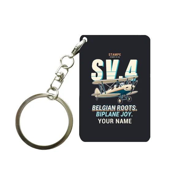 Stampe SV.4B - Cartoon + Name - Key Chain - Black