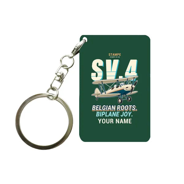 Stampe SV.4B - Cartoon + Name - Key Chain - Dark Green