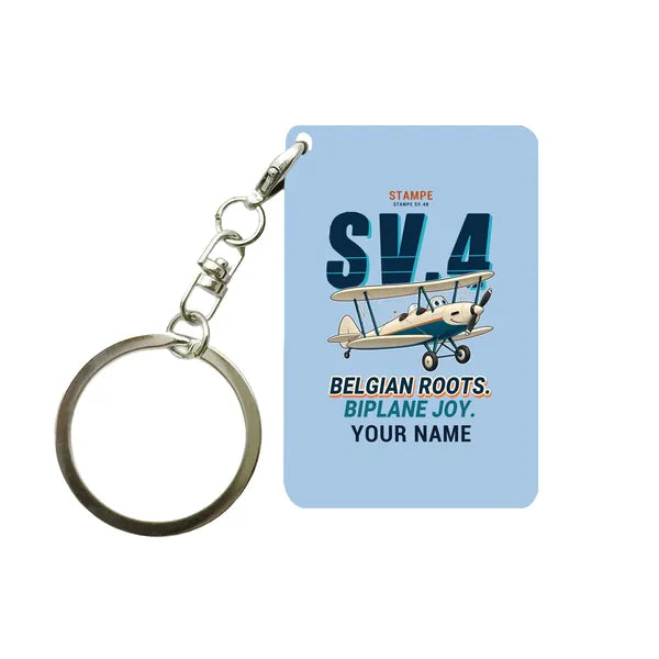 Stampe SV.4B - Cartoon + Name - Key Chain - Light Blue