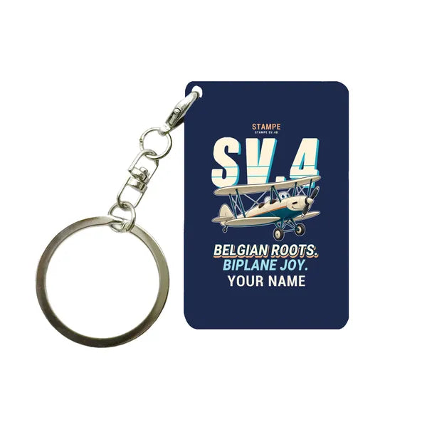 Stampe SV.4B - Cartoon + Name - Key Chain - Navy Blue
