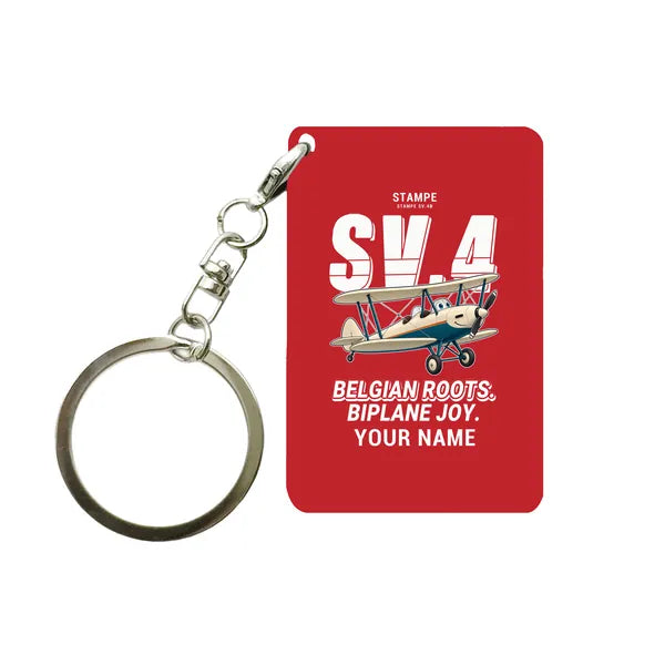 Stampe SV.4B - Cartoon + Name - Key Chain - Red