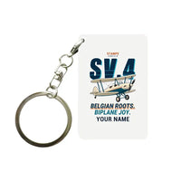 Thumbnail for Stampe SV.4B - Cartoon + Name - Key Chain - White