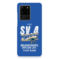 Thumbnail for Stampe SV.4B - Cartoon + Name - Samsung Case - Blue