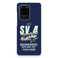 Thumbnail for Stampe SV.4B - Cartoon + Name - Samsung Case - Navy Blue