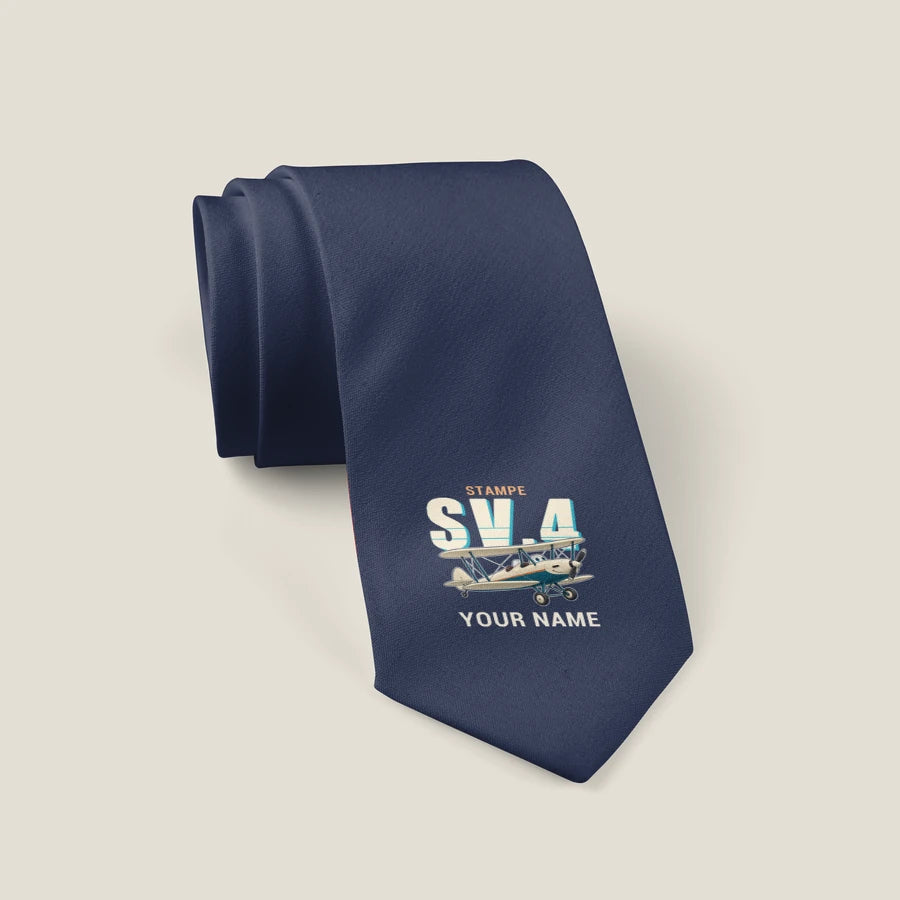 Stampe SV.4B - Cartoon + Name - Tie - Navy Blue