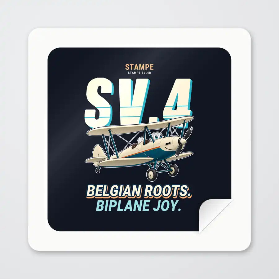 Stampe SV.4B - Cartoon - Square Sticker - Peel